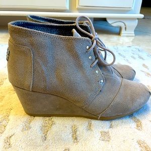 TOMS Swarovski crystal suede bootie